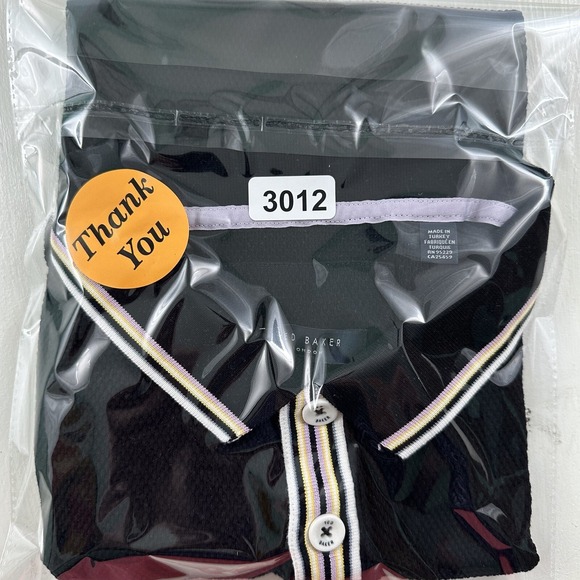 Ted Baker London Polo Shirt Mens Large L Navy Blue Cotton Waffle Weave Tag 6 - Picture 13 of 13